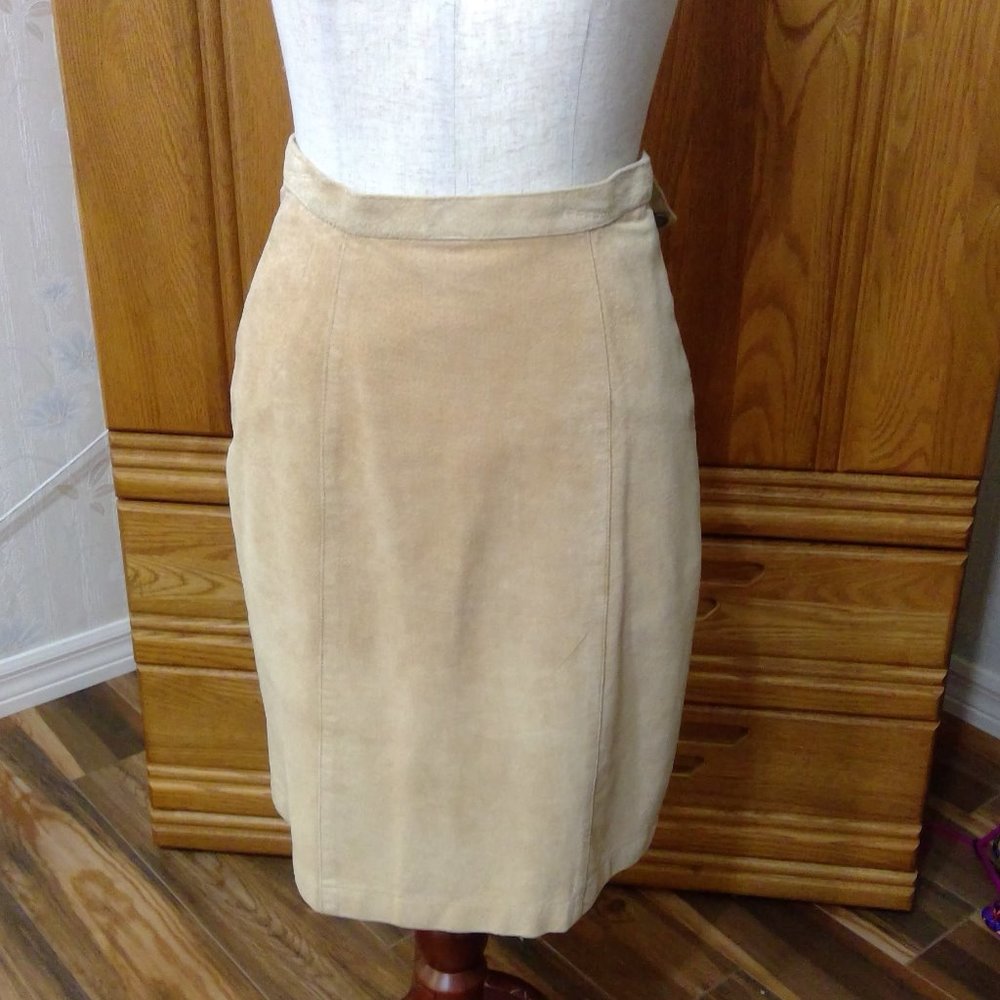 tan suede skirt
